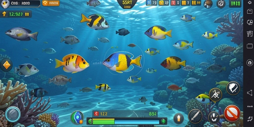 Tampilan screenshot dari gameplay menarik Tembak Ikan.