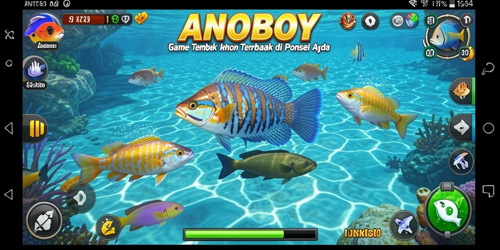 Tampilan aksi menembak ikan di ANOBOY yang mengasyikkan.