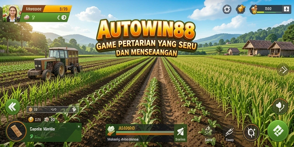 Tampilan gameplay AUTOWIN88 yang menakjubkan dengan kebun yang subur.