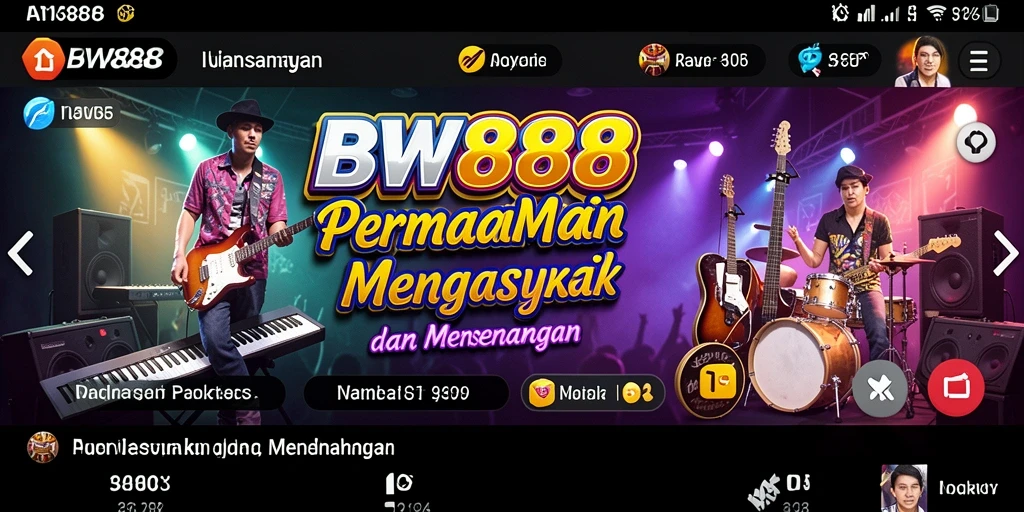 Tampilan screenshot BW888 yang menarik saat gameplay musik.