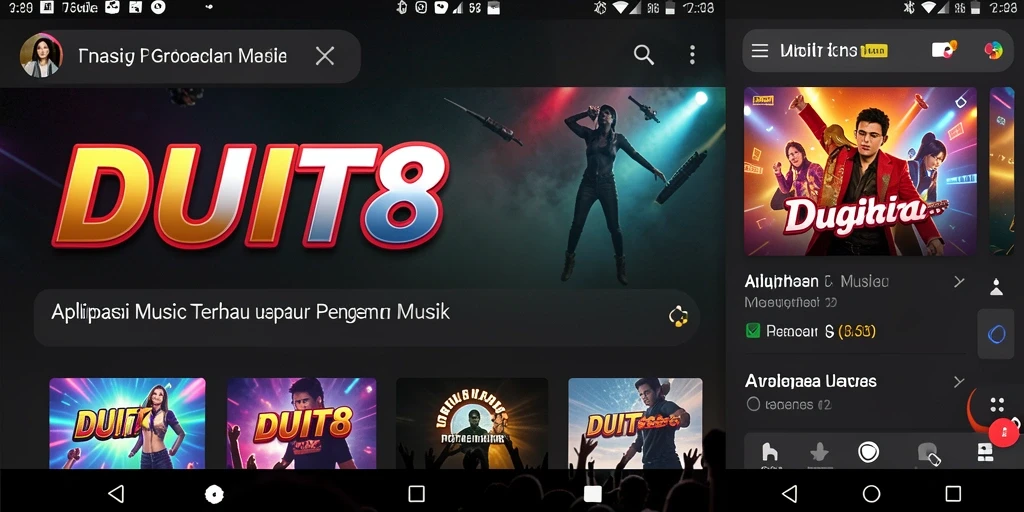 Tangkapan layar utama menunjukkan gameplay interaktif dari DUIT8.