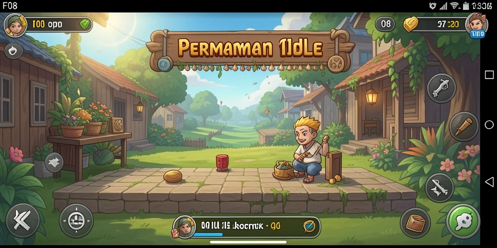 Tangkapan layar F08 menampilkan gameplay Idle yang menyenangkan dan interaktif.
