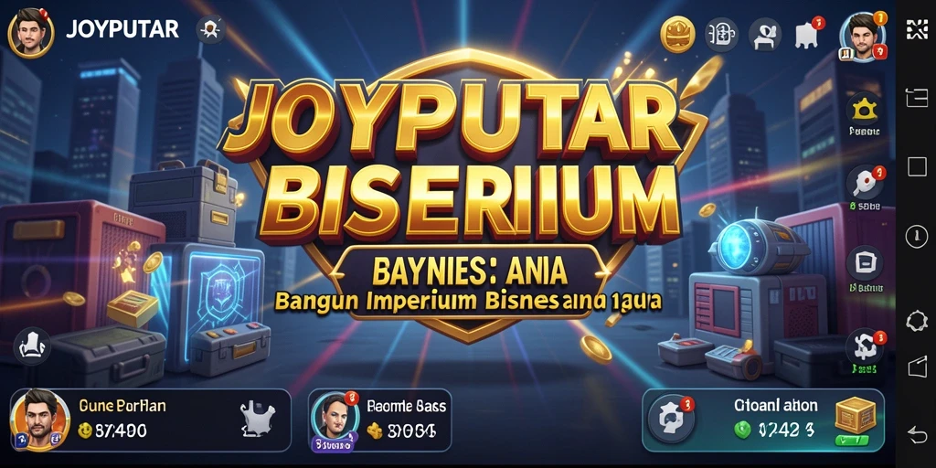 Tampilan gameplay JOYPUTAR yang seru dan menantang dalam membangun bisnis.