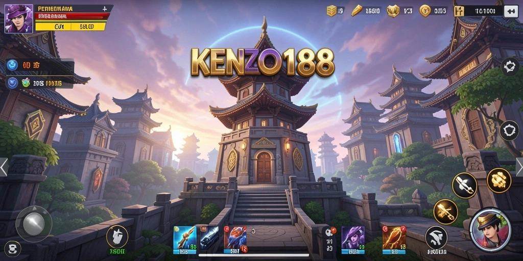 Tampilan gameplay KENZO188 dengan pertahanan yang mengesankan dan strategi menyerang.