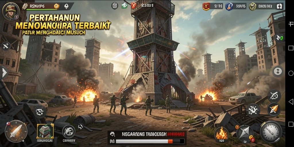 Gameplay seru tower defense dengan strategi menara yang unik.