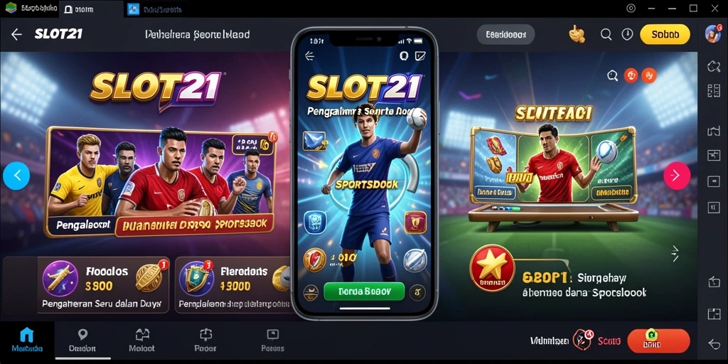 Tampilan antarmuka pengguna SLOT21 saat memasang taruhan olahraga.