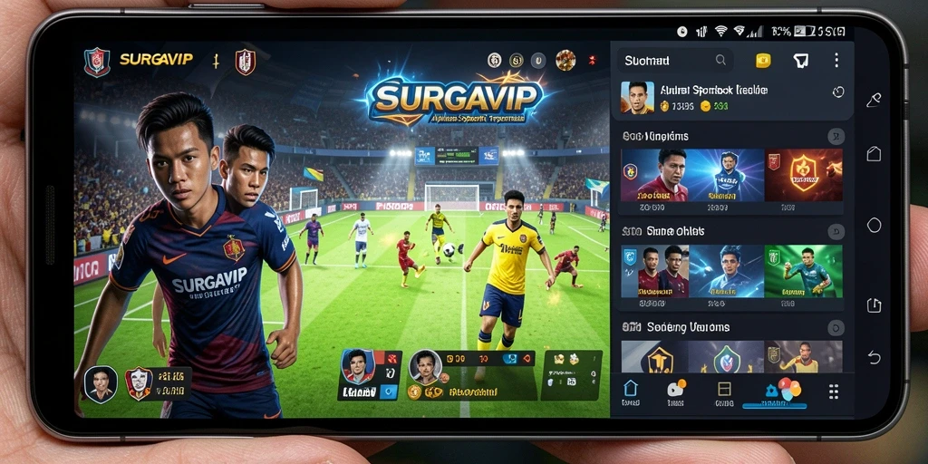 Tampilan gameplay SURGAVIP dengan berbagai pilihan taruhan olahraga.